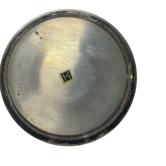 Vintage Silver Plated over Brass Set of 4 Coasters Trinket Trays - Picture 5 of 5